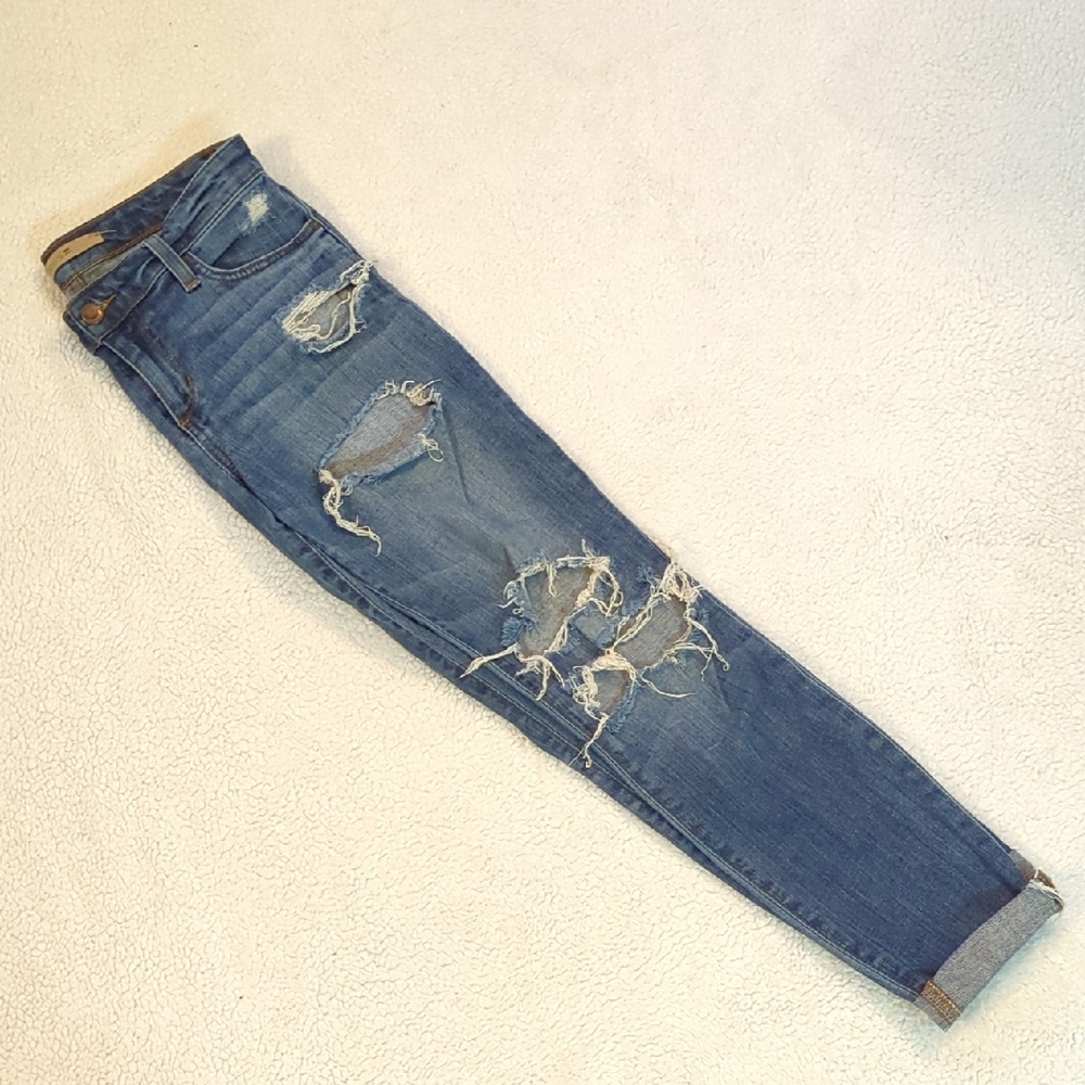 Joe's Jeans Ripped Dark Blue Skinny Jeans - Picture 7 of 8